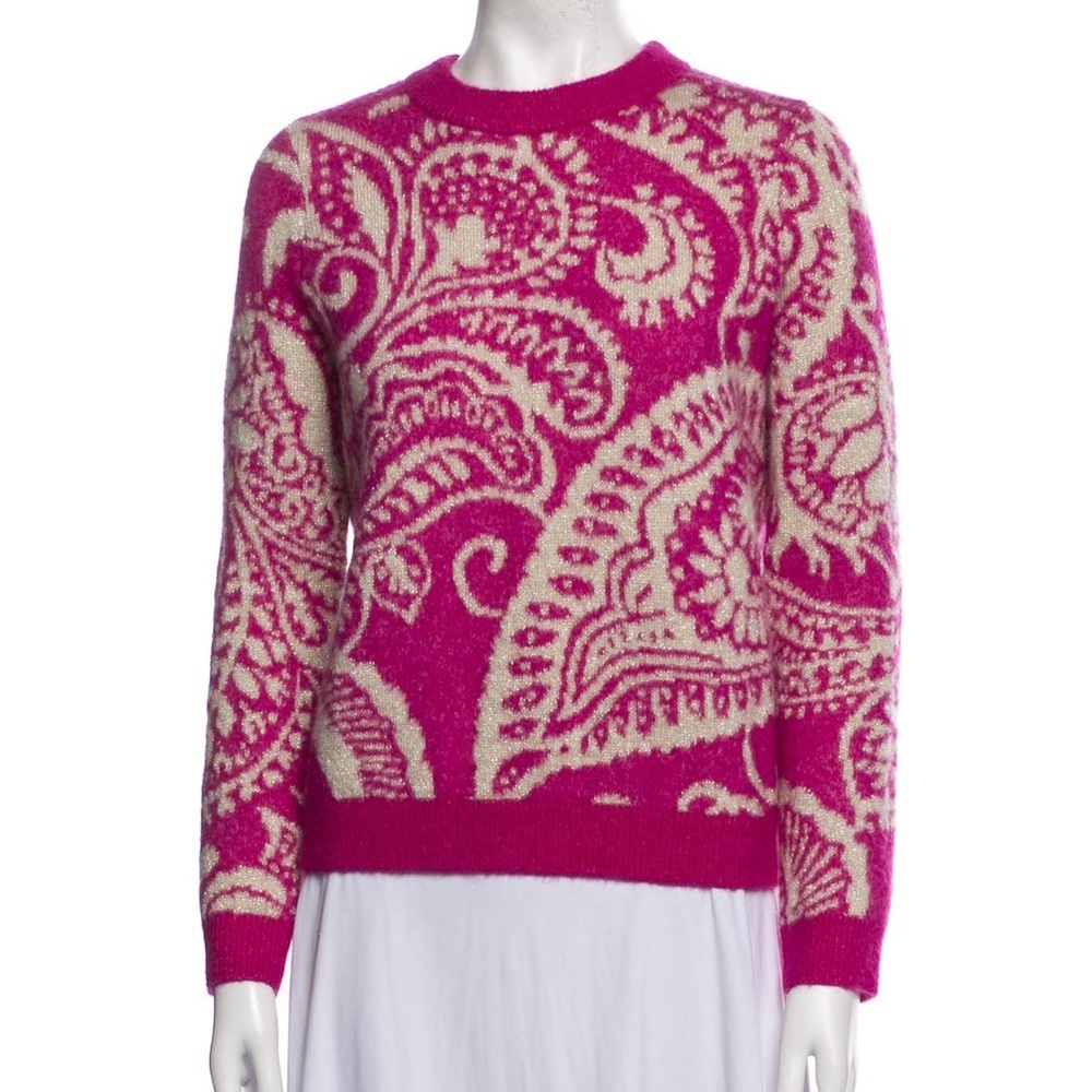NWoT Sézane Kiana Sweater - Fuchsia and Cream